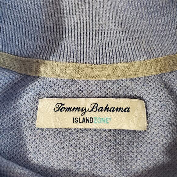 Tommy Bahama Island Zone Cool Max Quarter Zip Sweater Mens Size XL Blue Preppy - Picture 5 of 9